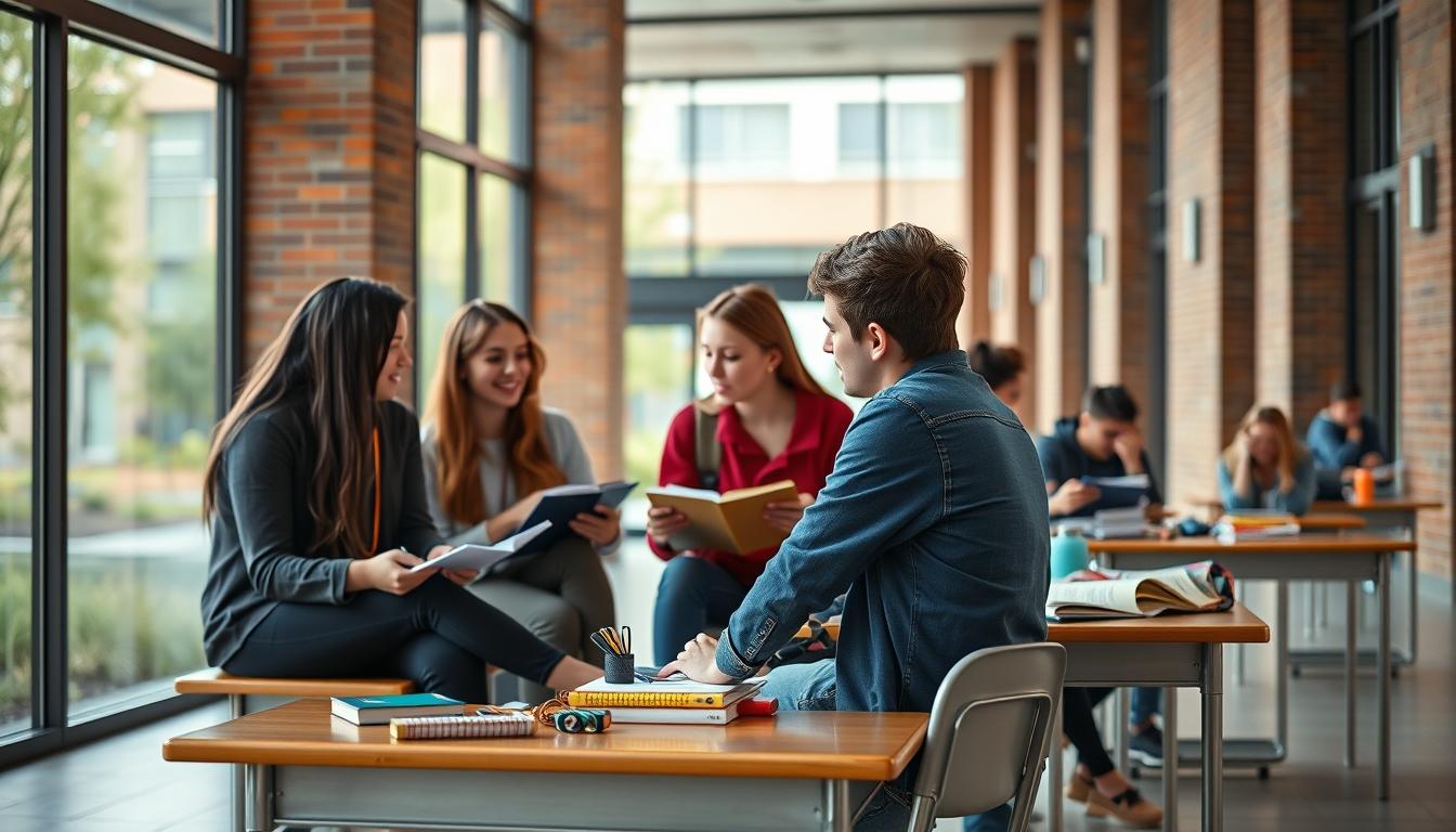 Students working in research laboratory