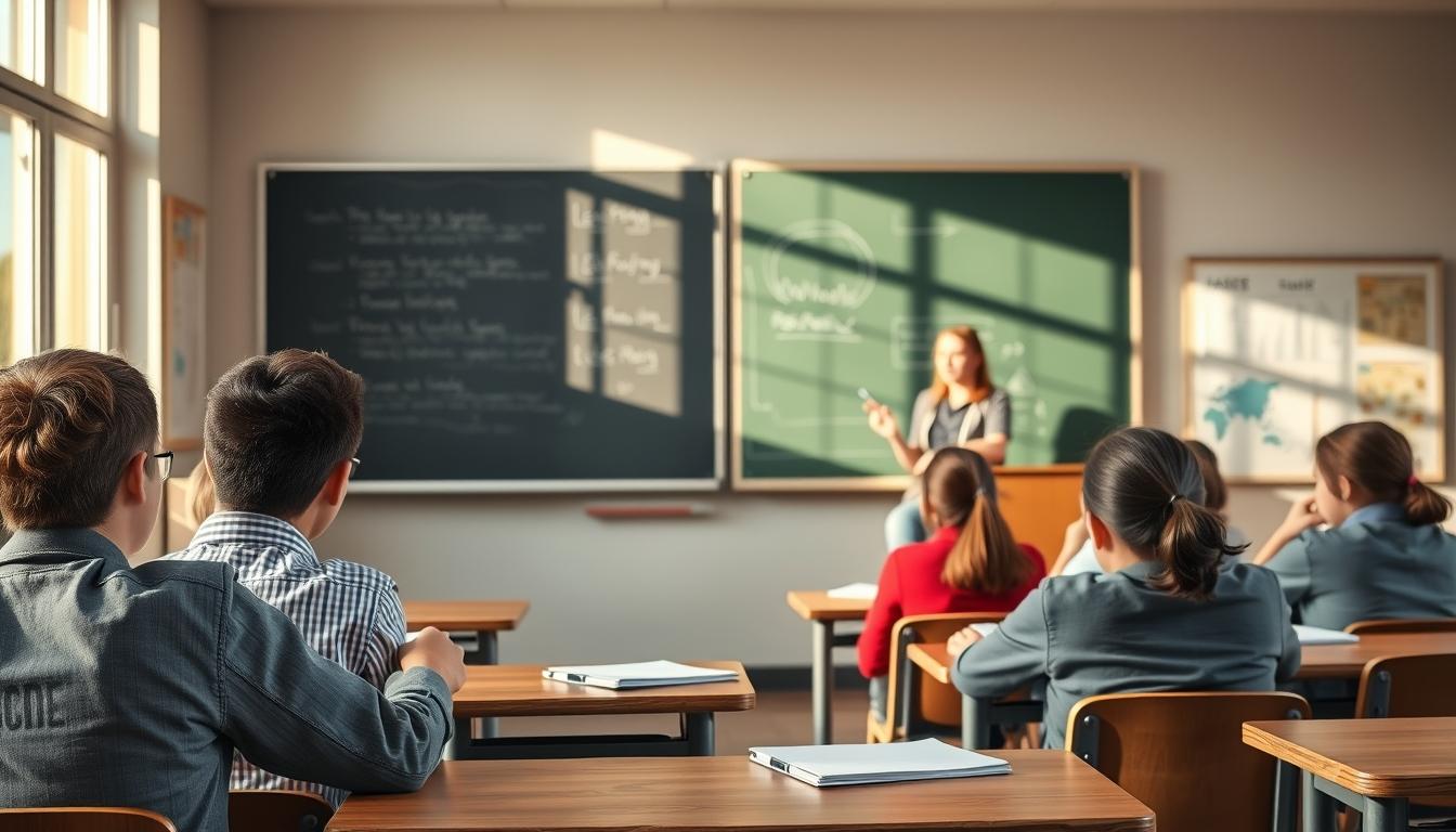 Student using a study guide to organize academic notes